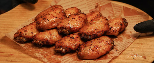 Smoked honey garlic chicken wings made in an EAST OAK electric smoker