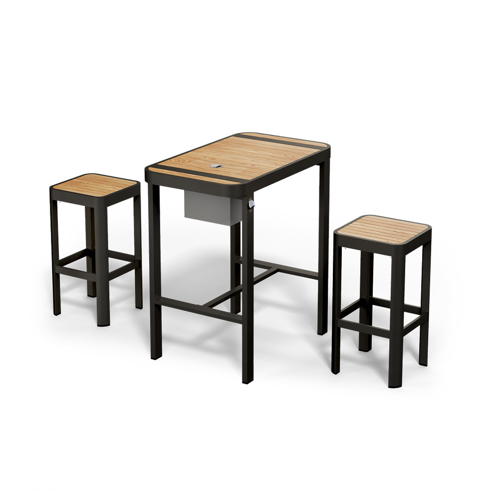 Signature 3-Piece Outdoor Patio Premium Bar Set