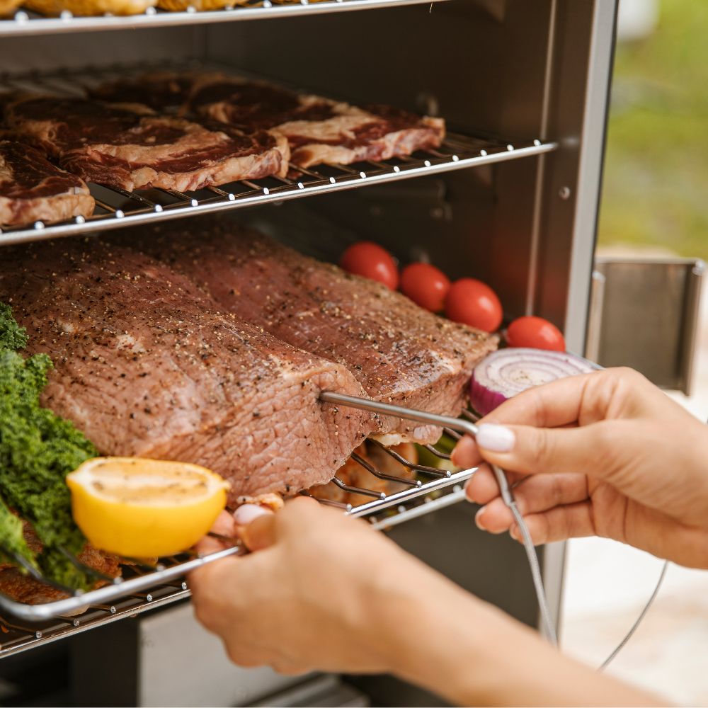 30-Inch Electric Smoker with Glass Door（Grey）
