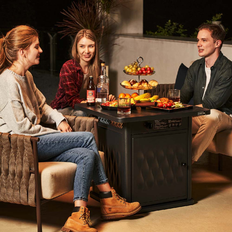 BRAZI 28 Inch Metal Fire Pit Table (50,000 BTU)