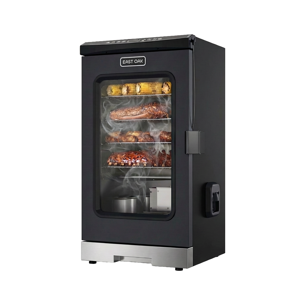 30-Inch Electric Smoker with Glass Door（Grey）