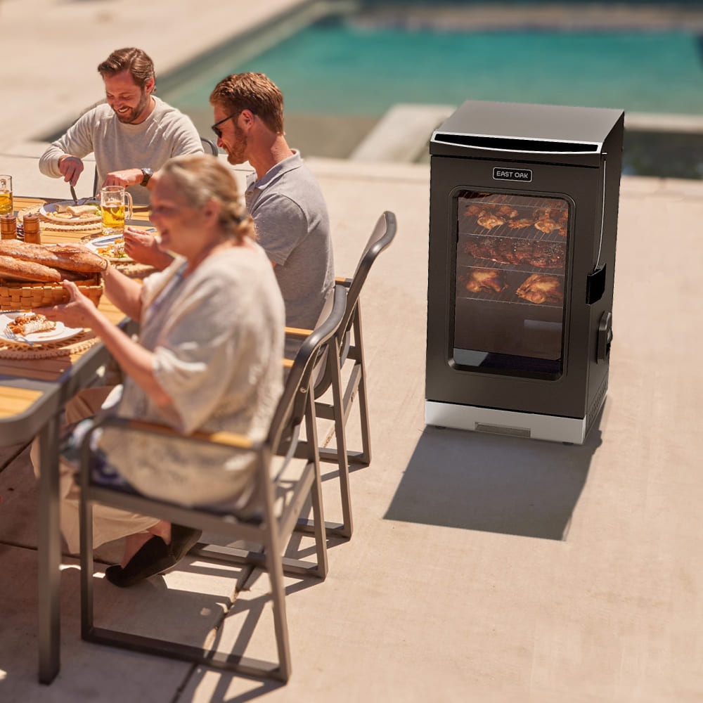 30-Inch Electric Smoker with Glass Door（Grey）